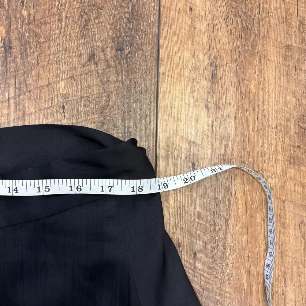 Anthropologie Maeve Ruffled Wrap Maxi Skirt Size XL in Black Blue Side Tie Flowy